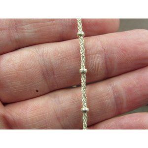 7" Sterling Silver Chain Braided Style Orb Bracelet Vintage Elegant Beautiful